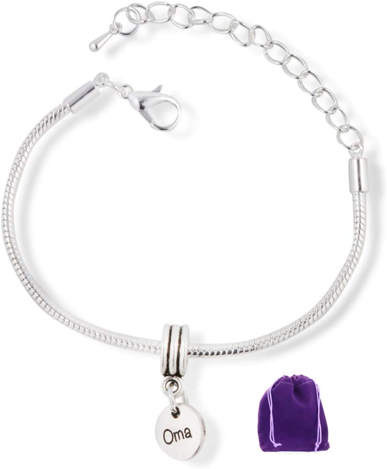 Emerald Park Jewelry Oma Bracelet | Grandmother Snake Chain Charm Bracelet