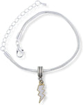 Emerald Park Jewelry Lightning Bolt Bracelet | Stainless Steel Snake Chain Charm Bracelet