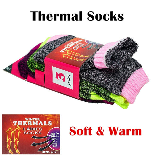 Heated Socks 6 Pairs Womens Winter Warm Work Thermal Heated Thick