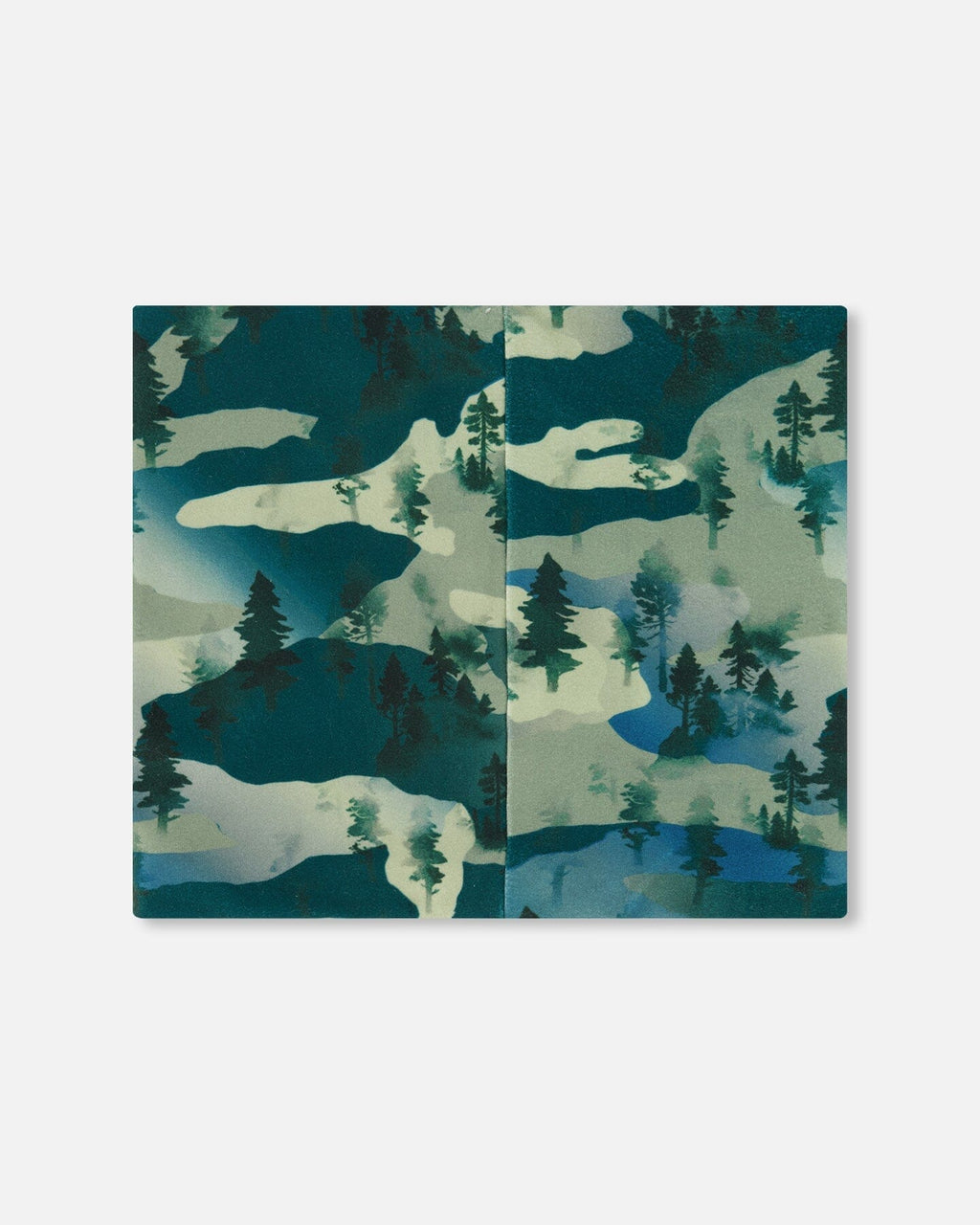 Printed Neck Tube Forest Green With Black Pines