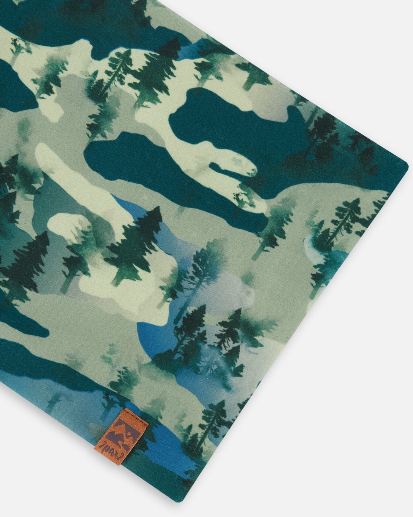 Printed Neck Tube Forest Green With Black Pines