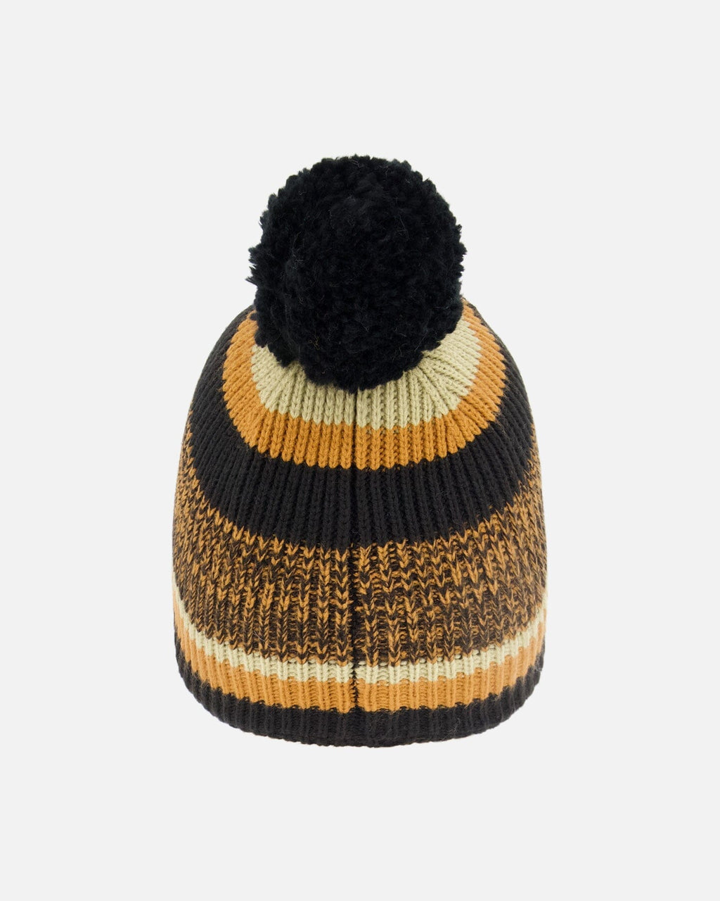 Lined Knit Pompom Hat Black And Brown