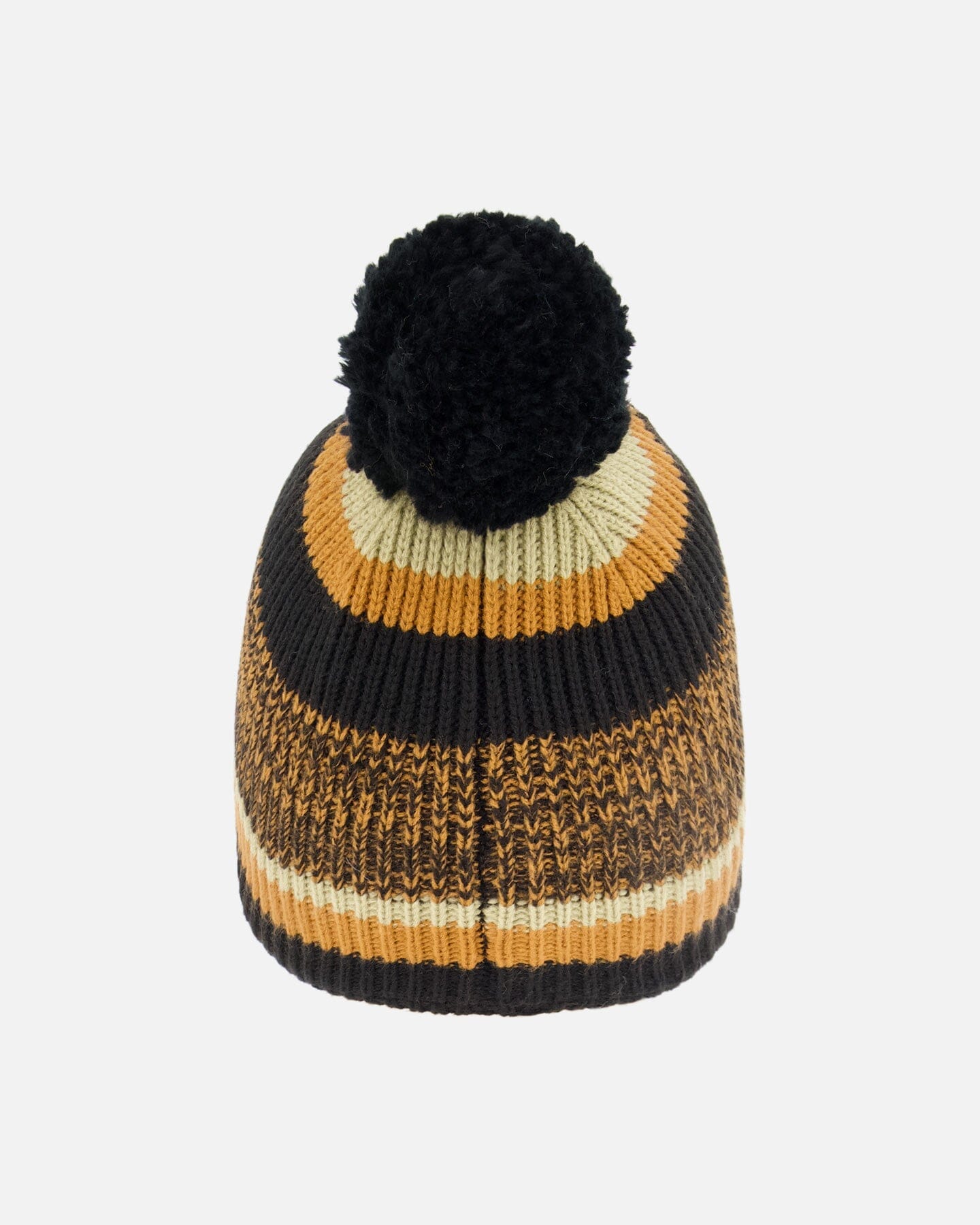 Lined Knit Pompom Hat Black And Brown