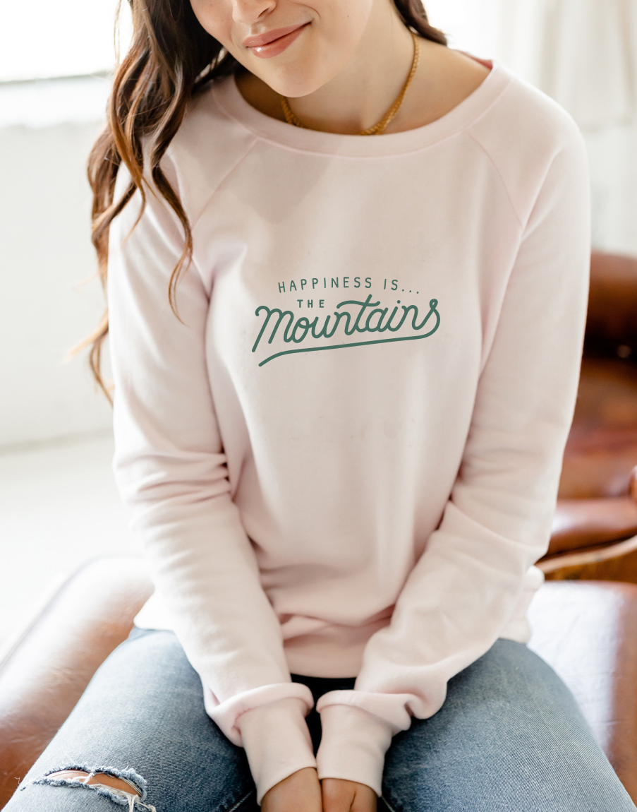 Women's Mountains Crew Sweatshirt, Ballet Pink