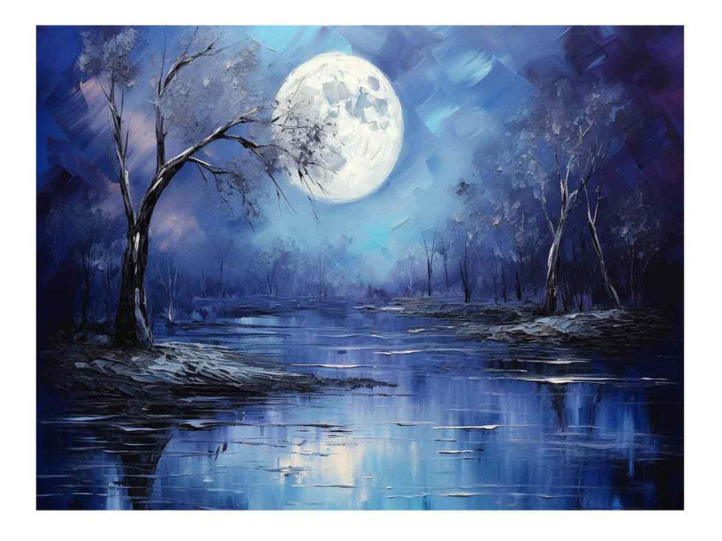 Moonlight Oil Painting & Canvas Art Print